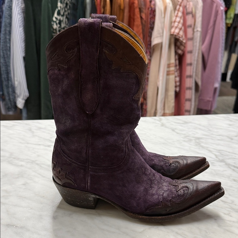 Old Gringo Purple Dyed Leopard Short Bootie Size 7